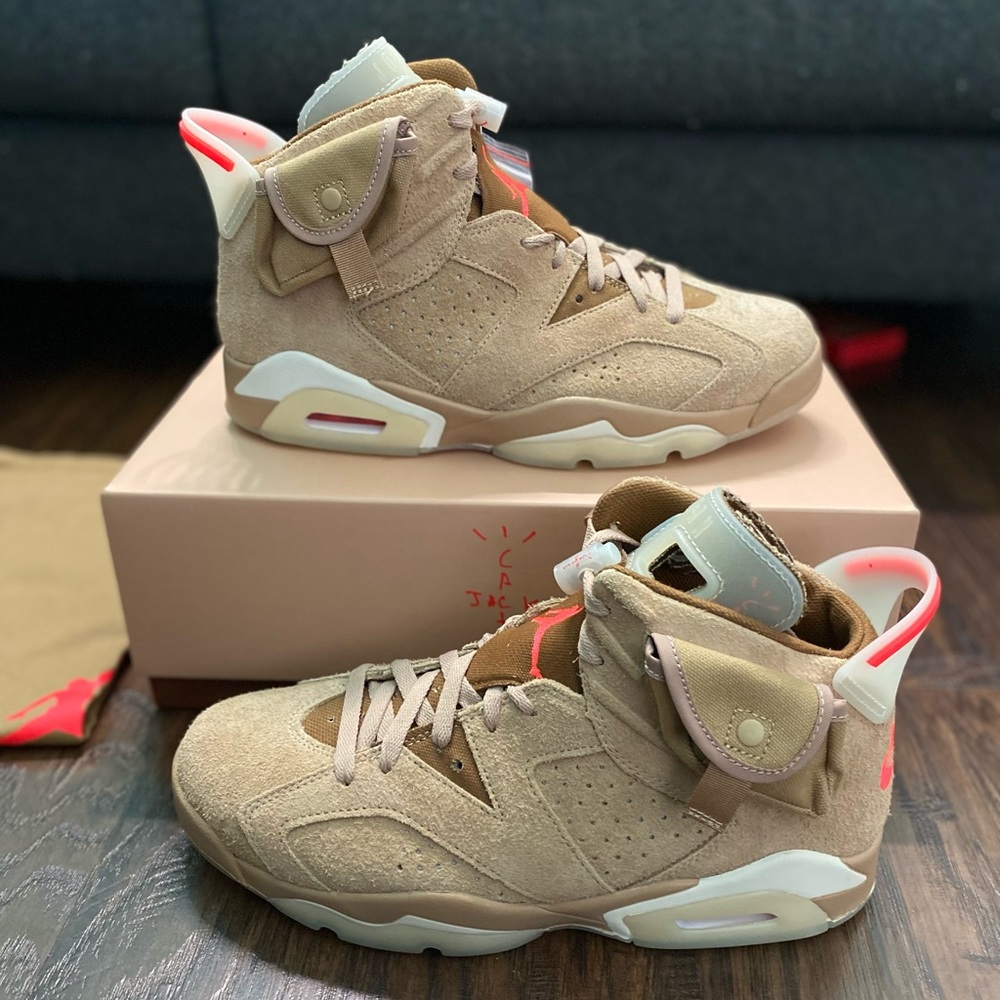 DS Travis Scott Jordan 6 British Khaki size 9